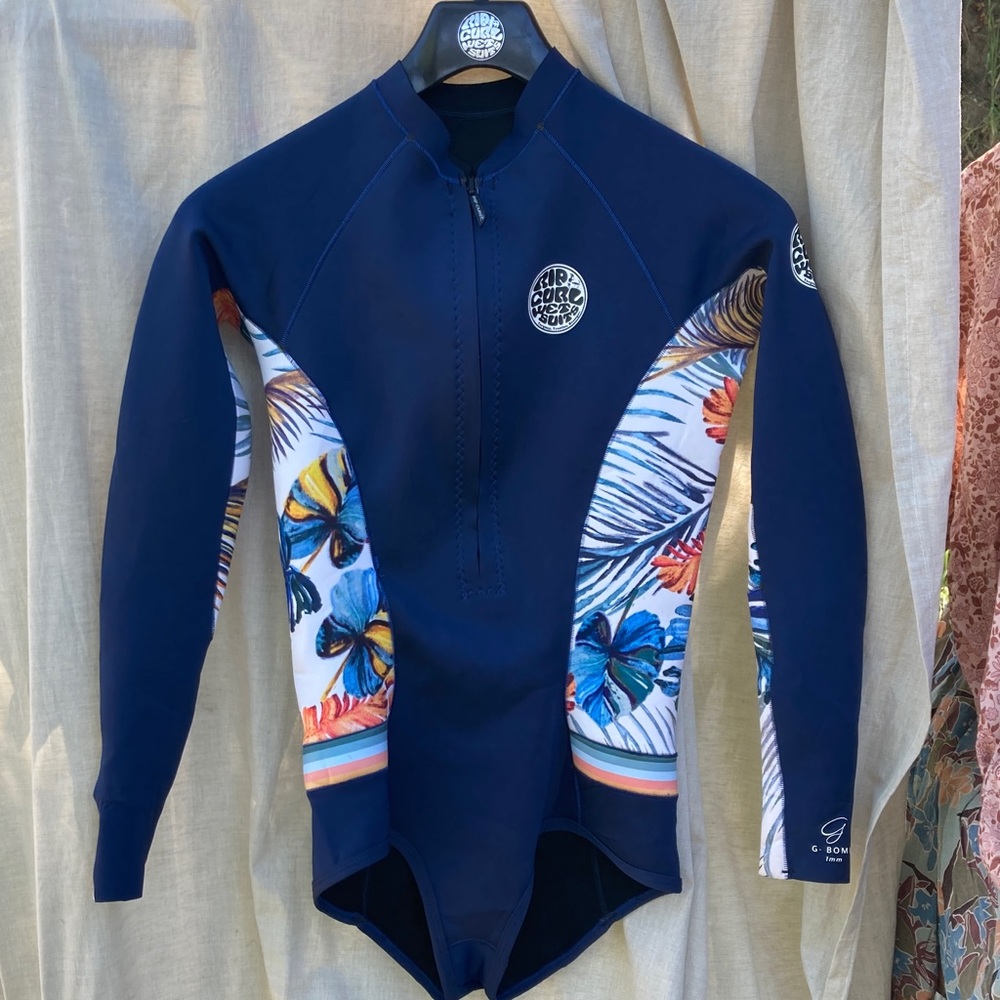 Rip curl 1mm spring suit g bomb Sayulita floral blue wetsuit 14